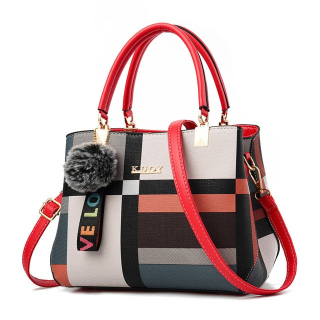 Women New Luxury Handbag  Stitching Wild Messenger Bags Designer Brand Plaid Shoulder Bag Ladies Totes - Product upscale 