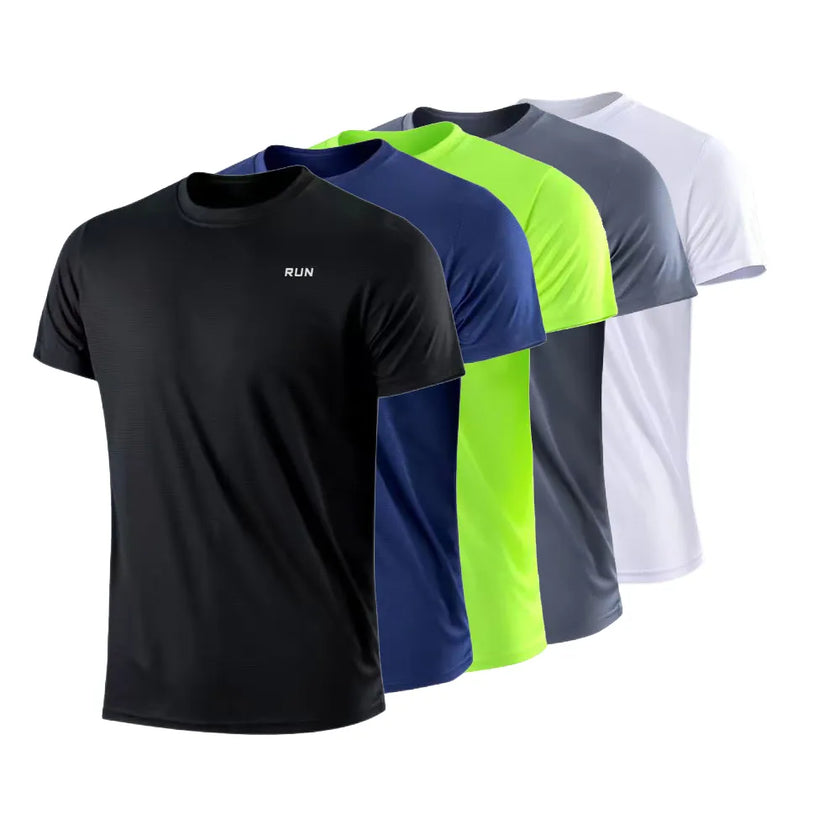 Men's Quick Dry Short Sleeve Gym Running Moisture Wicking Round Neck T-Shirt Training Exercise Gym Sport Shirt Tops Lightweight - Product upscale 