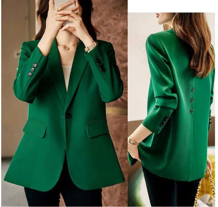 Women Jacket Fashion Double Button Blazer Coat Long Sleeve Female Basic Suit Jacket Outerwear Chic Blazers - Product upscale 