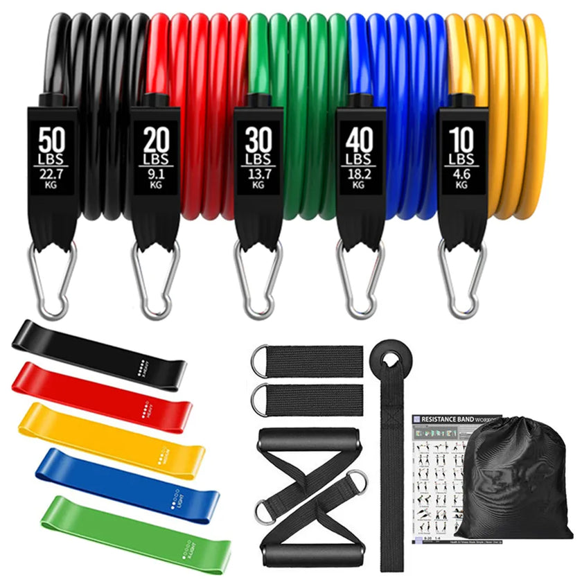 360lbs Fitness Exercises Resistance Bands Set Elastic Tubes Pull Rope Yoga Band Training Workout Equipment for Home Gym Weight - Product upscale 
