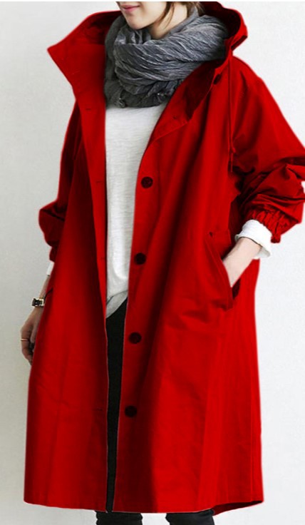 2023 Women Fashion Trench Coat Spring Autumn Casual Hooded Medium Long Overcoat Loose Windproof Coat  Trendy Large Size - Product upscale 