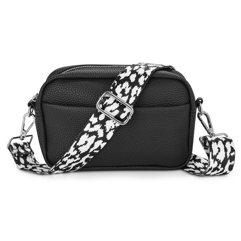 Women Solid Classic Purses and Handbags Wide Fabric Strap Crossbody Bag Luxury Daily Use Zipper Shoulder Bags - Product upscale 