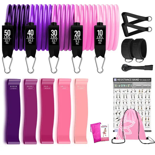 360lbs Fitness Exercises Resistance Bands Set Elastic Tubes Pull Rope Yoga Band Training Workout Equipment for Home Gym Weight - Product upscale 