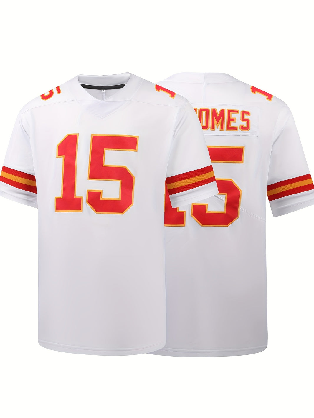 Men's Classic #15 White American Football Jersey : V-neck Embroidery Breathable  Sports Uniform For Training Competition